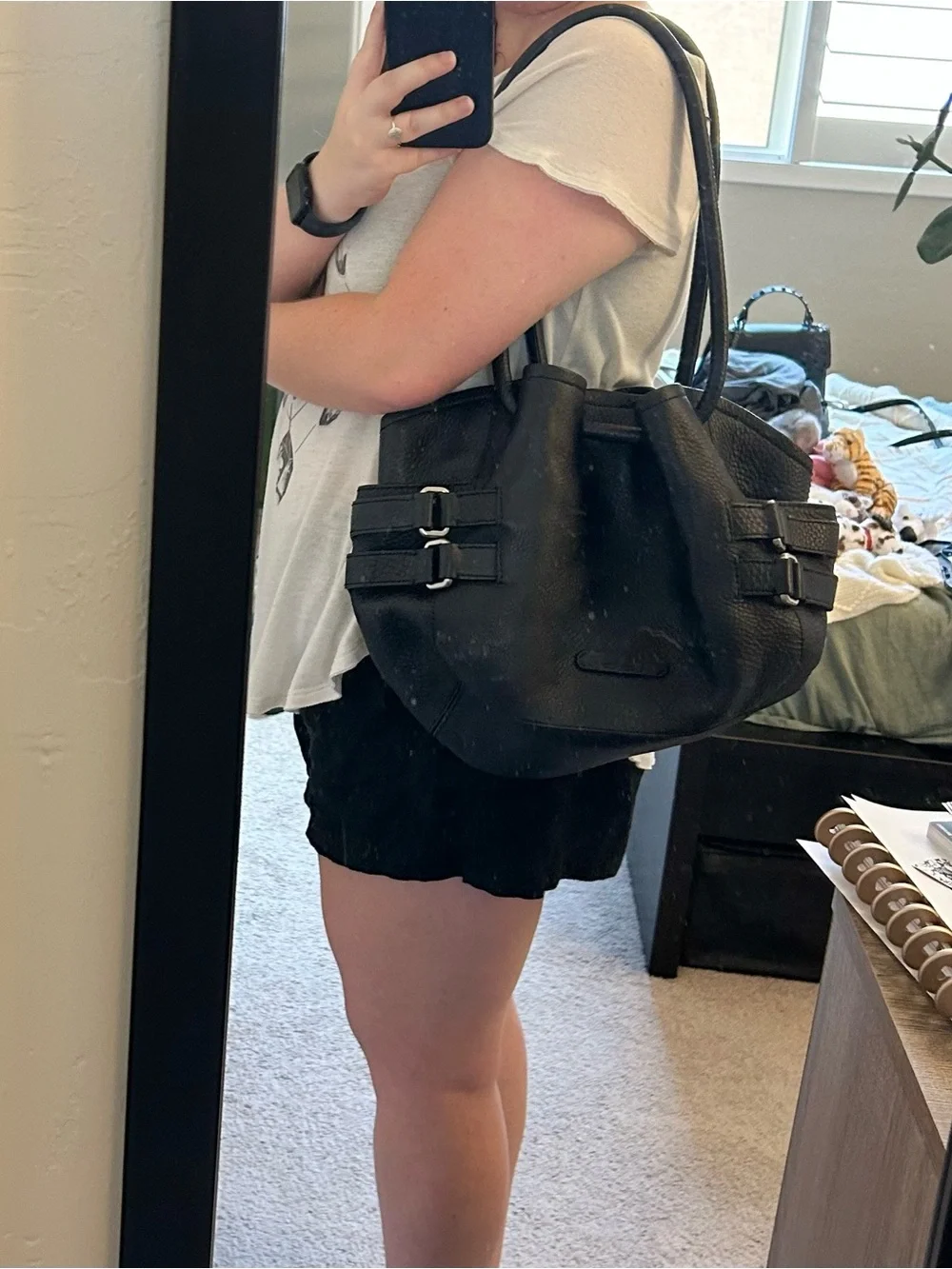 Cole Haan Leather Black Purse | Village Hobo Shoulder Bag